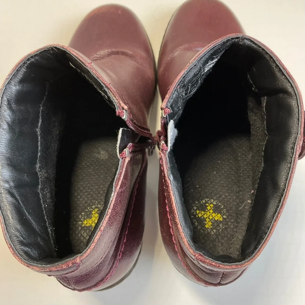 Dr. Martens Jenna Dia Burgundy Leather Button Ankle Boots Womens Size 7